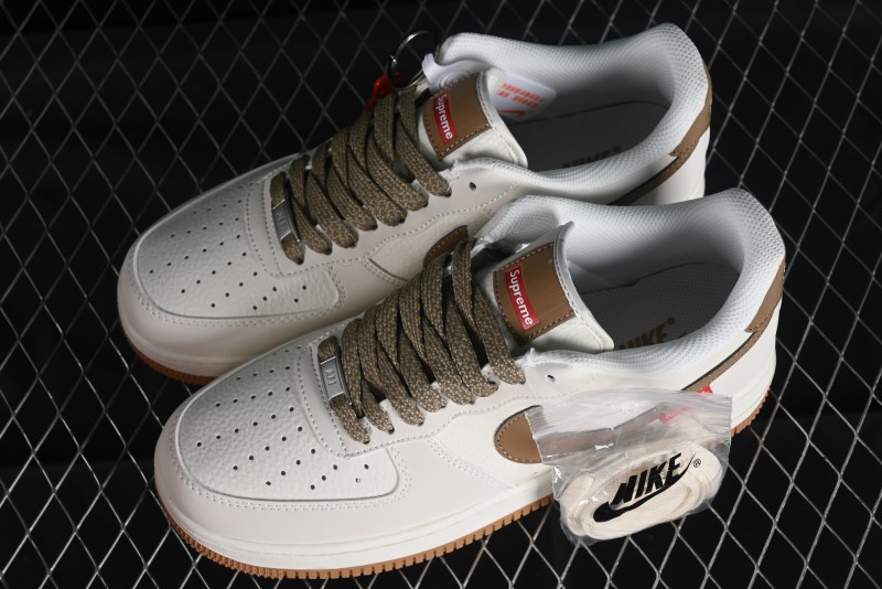 Supreme x Nike Air Force 1 '07 Low Skateboarding Shoes - Coffee Brown - HD1968-019