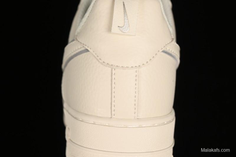 Nike Air Force 1 '07 Low Classic Grey Silver Swoosh Starry Sneakers - MJ0319-023