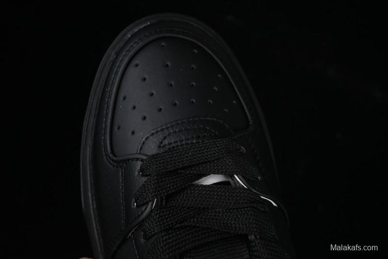 NY Yankees Black Leather Sneakers with Bold Orange Logo