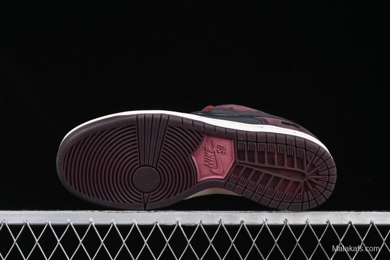 Nike SB Dunk Low "Dark Burgundy & Black" - Premium Suede Skate Shoes