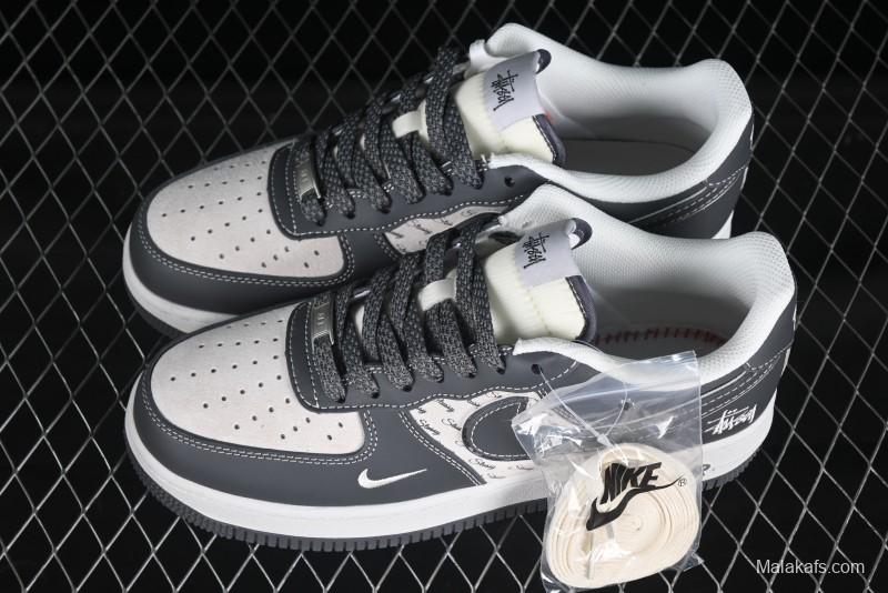 Nike Air Force 1'07 Low Stussy Collaboration Star Dust Grey Low-Top Casual Sneakers - XZ6188-229