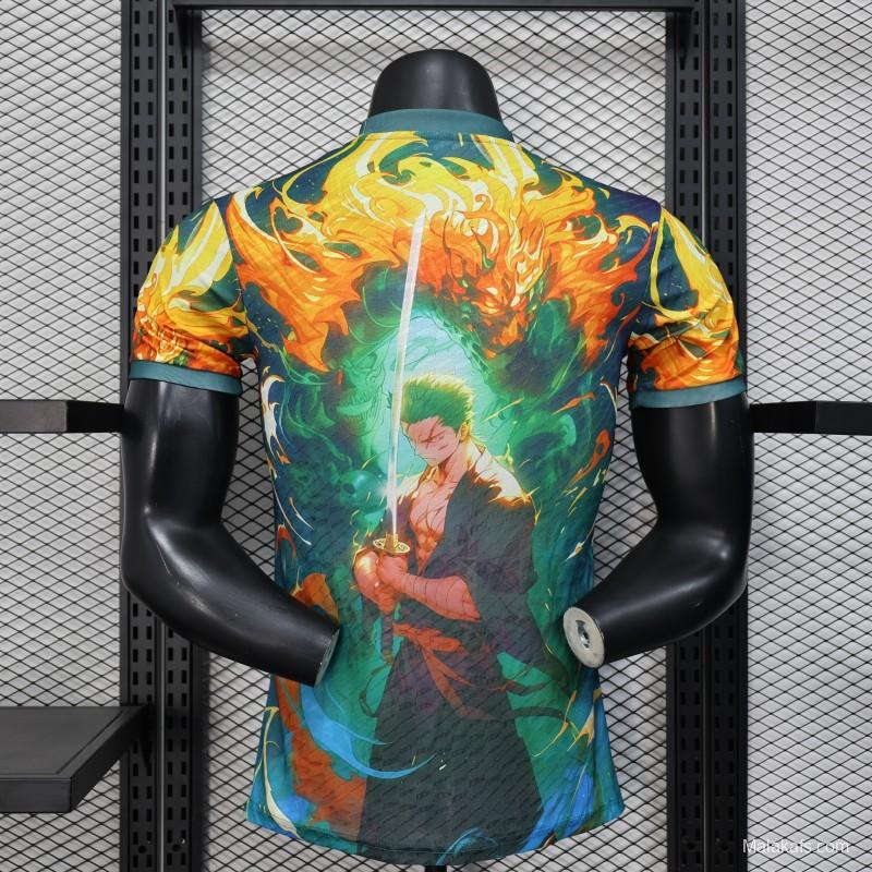 Player Version 2025 Japan Jersey with Samurai Design and Fiery Background