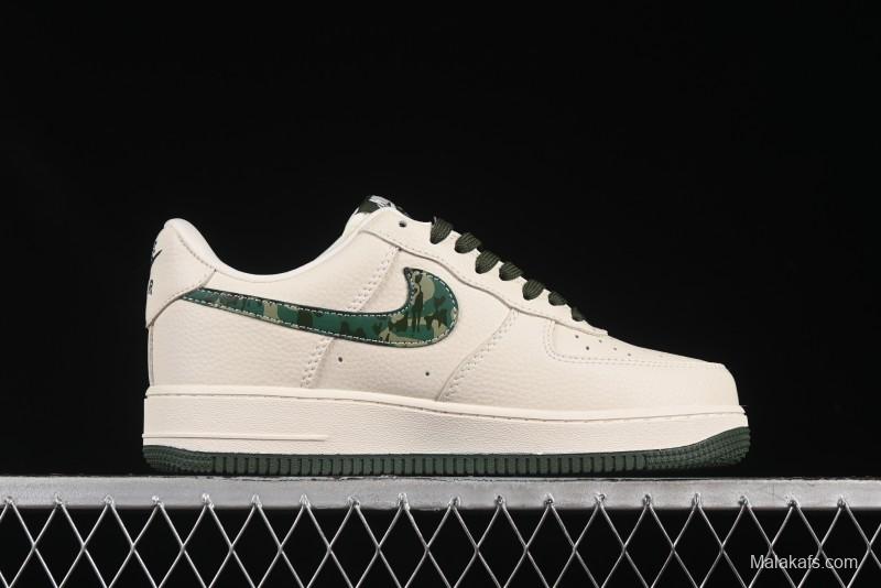 Nike Air Force 1 '07 Low Supreme Collaboration Green Camo Swoosh Casual Sneakers - KK1988-069