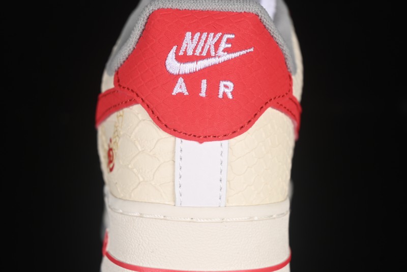 Nike Air Force 1'07 Low Snake Year Themed Casual Sneakers with Full-Length Air Cushion - DX2678-100