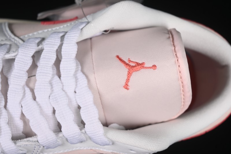 Nike Air Jordan 1 Low AJ1 White Pink Low-Top Casual Sneakers - IB8156-133