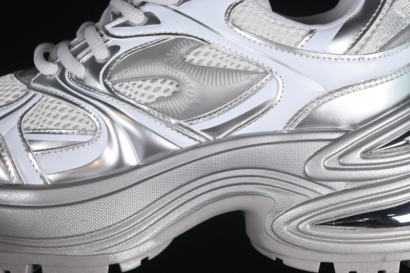 GG-CC Chunky Low Casual Fashion Sneakers with Thick Sole and Height Increasing Design - 2607 Silver