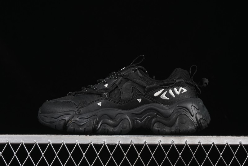 Fila Heritage Fluid Cat Paw 5.0 Retro Dad Shoes with Lace-Up Design - F12M412105FBK