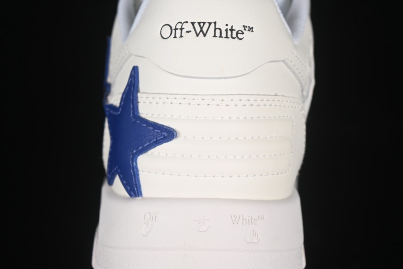 Off-White Out Of Office Low-Top Fashion Sneakers White Blue Star - AJD4