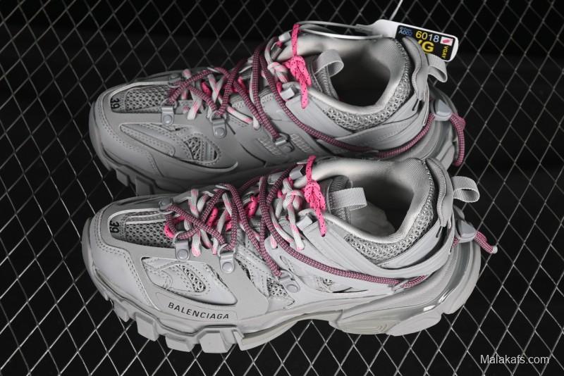 Balenciaga Track Sneaker Tess s.Gomma Res BI ALV/TIS EFF NUBUK/TIS E Waterproof Running Shoes - WTRHK1013