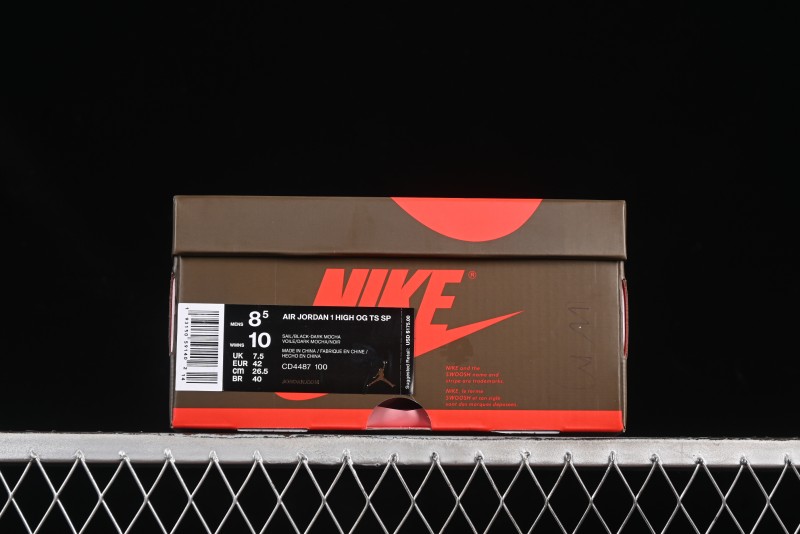 Nike Travis Scott x Air Jordan 1 High OG AJ1 Reverse Swoosh Limited Edition - CD4487-100