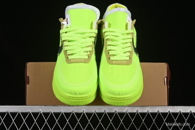 Nike Off White x Air Force 1 Low OW Collaboration Transparent Yellow Sneakers - AO4606-700