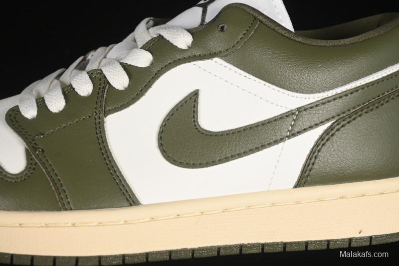 Nike Air Jordan 1 Low AJ1 Military Green White Casual Lifestyle Sneakers - DC0774-122