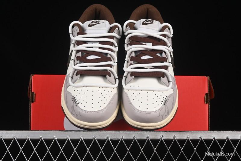 Nike Dunk Low Koala Party Distressed Grid Low-Top Casual Skate Shoes - DD1503-124