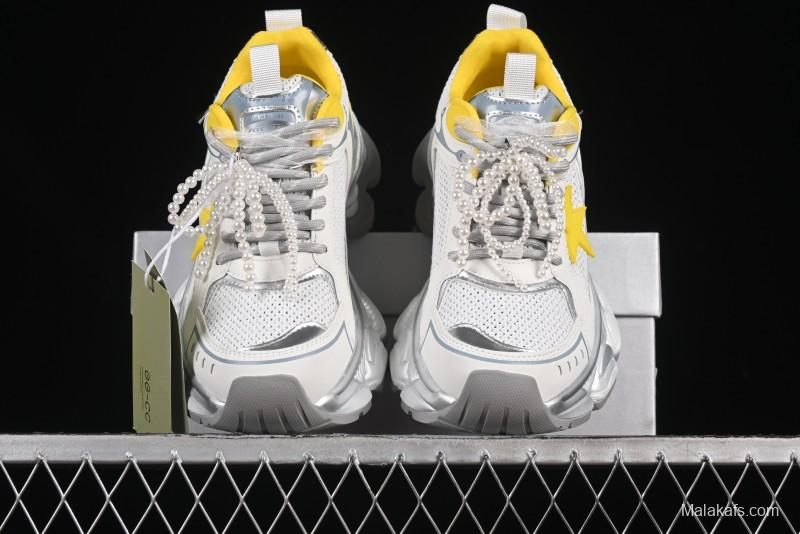 GG-CC Star-Designed Lace-Up Hollow-Out Chunky Sneakers with 5cm Height Boost - G25X269