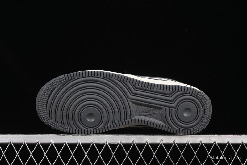 Nike Air Force 1'07 Low LV Collaboration Black Denim Casual Sneakers - SC9207-530