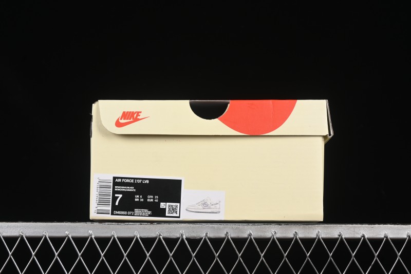 Nike Air Force 1 '07 Low Stussy Collaboration Grey Diamond Lace-Up Casual Sneakers - DM6868-072