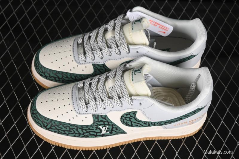Nike Air Force 1 '07 Low LV Collaboration Green Stone Grain Gum Sole Casual Sneakers - ZH2598-306