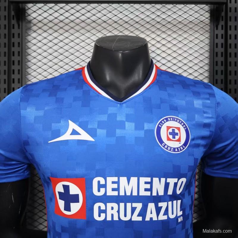Player Version 25/26 Cruz Azul Home Blue with Digital Pixel Pattern Jersey