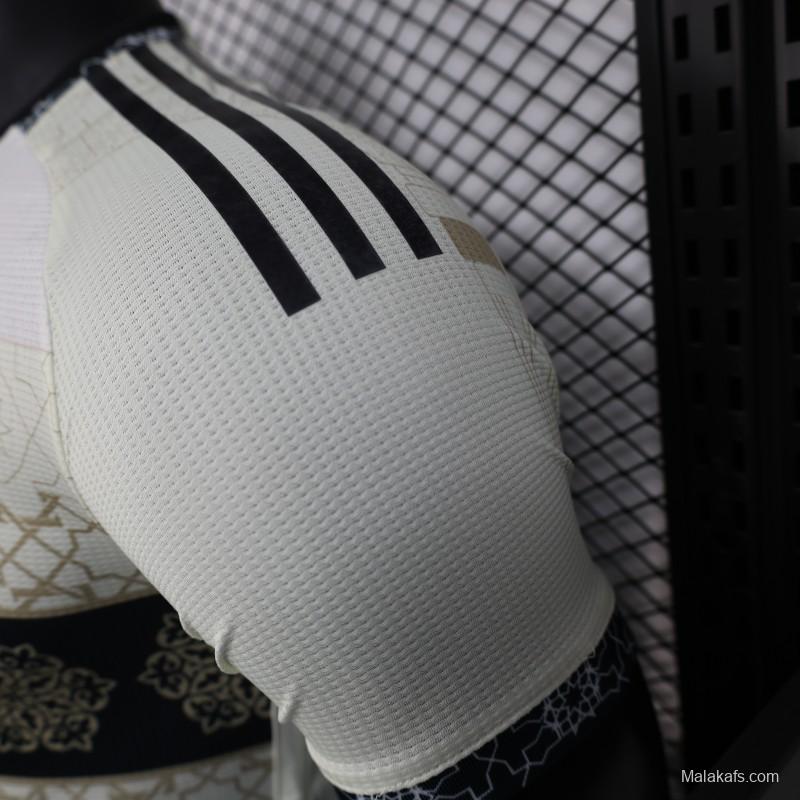 Player Version 2025 Algeria White with Islamic Geometric Pattern Jersey