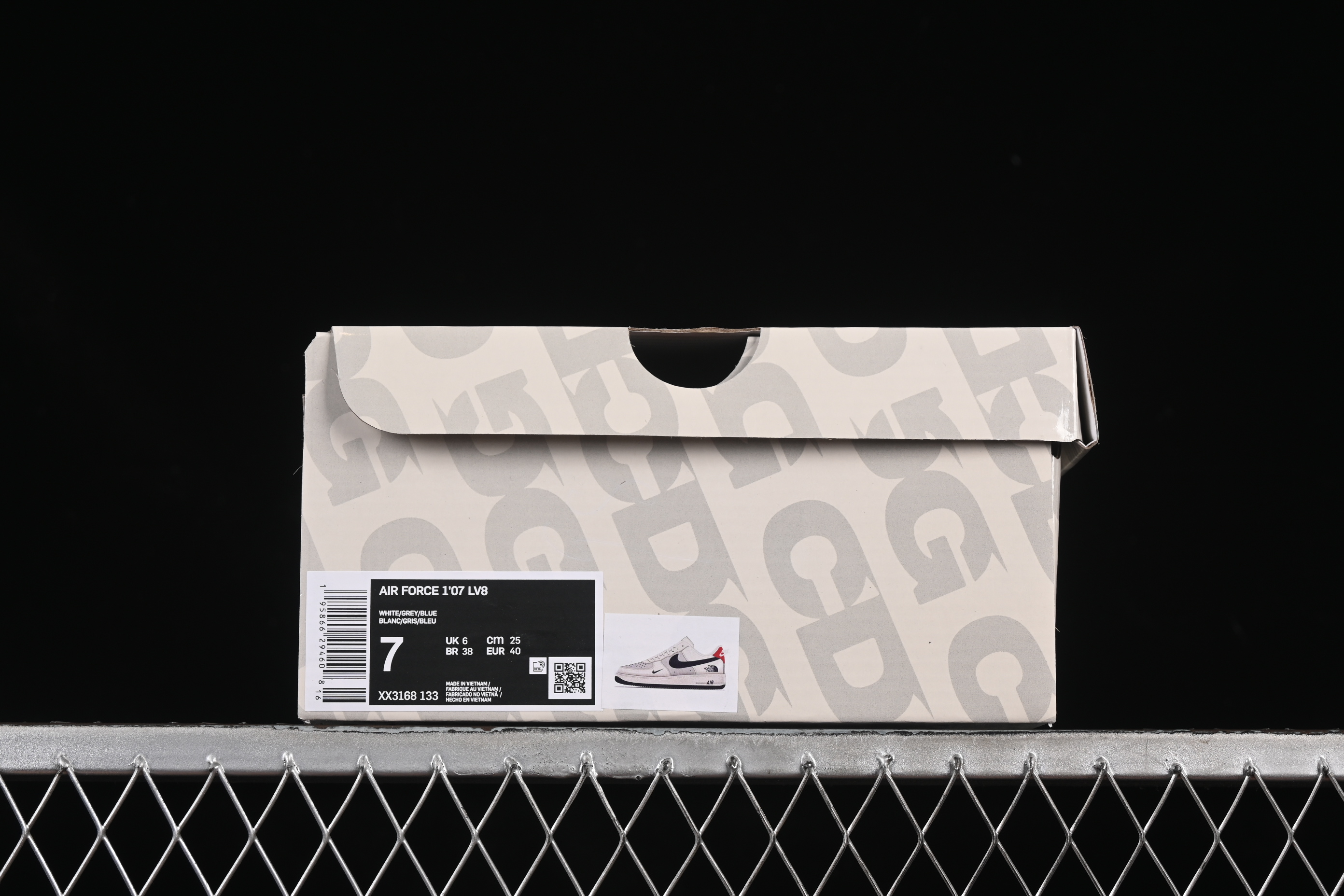 Nike Air Force 1 '07 Low The North Face Collaboration Red Heel Navy Blue Casual Sneakers - XX3168-133