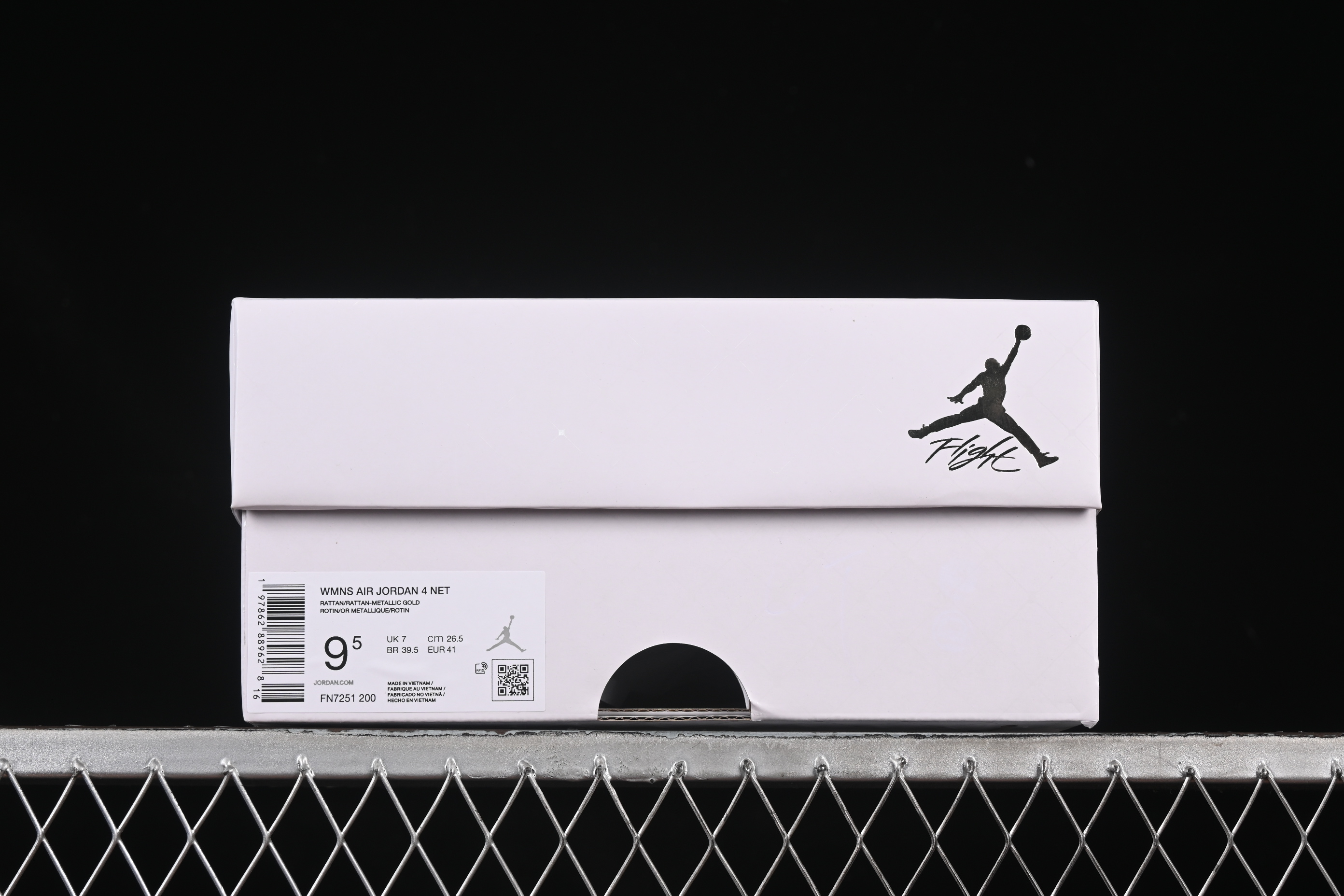 Nike Air Jordan 4 Retro Basketball Shoes in Rattan with NET Design - FN7251-200