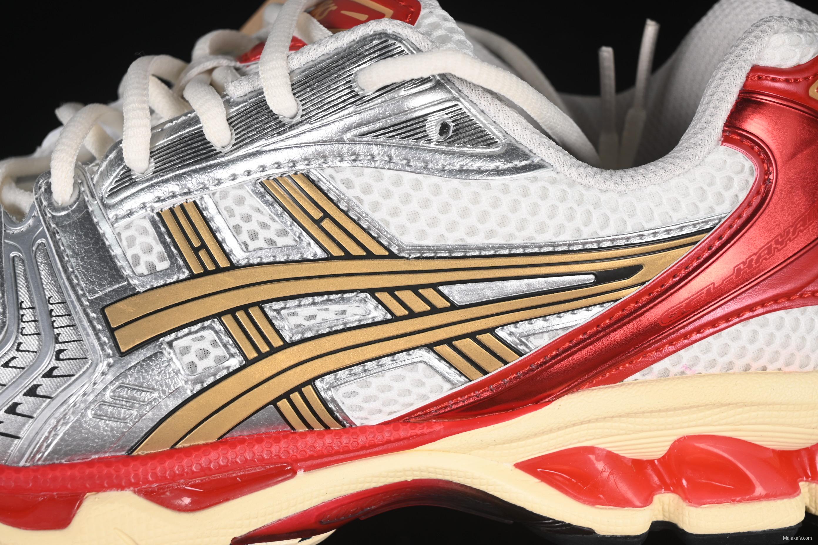 Asics Gel-Kayano 14 Running Shoes with Engineered Elastic Double-Layer Recycled Knit Upper and 3D Visible GEL Cushioning - 1203A692-100