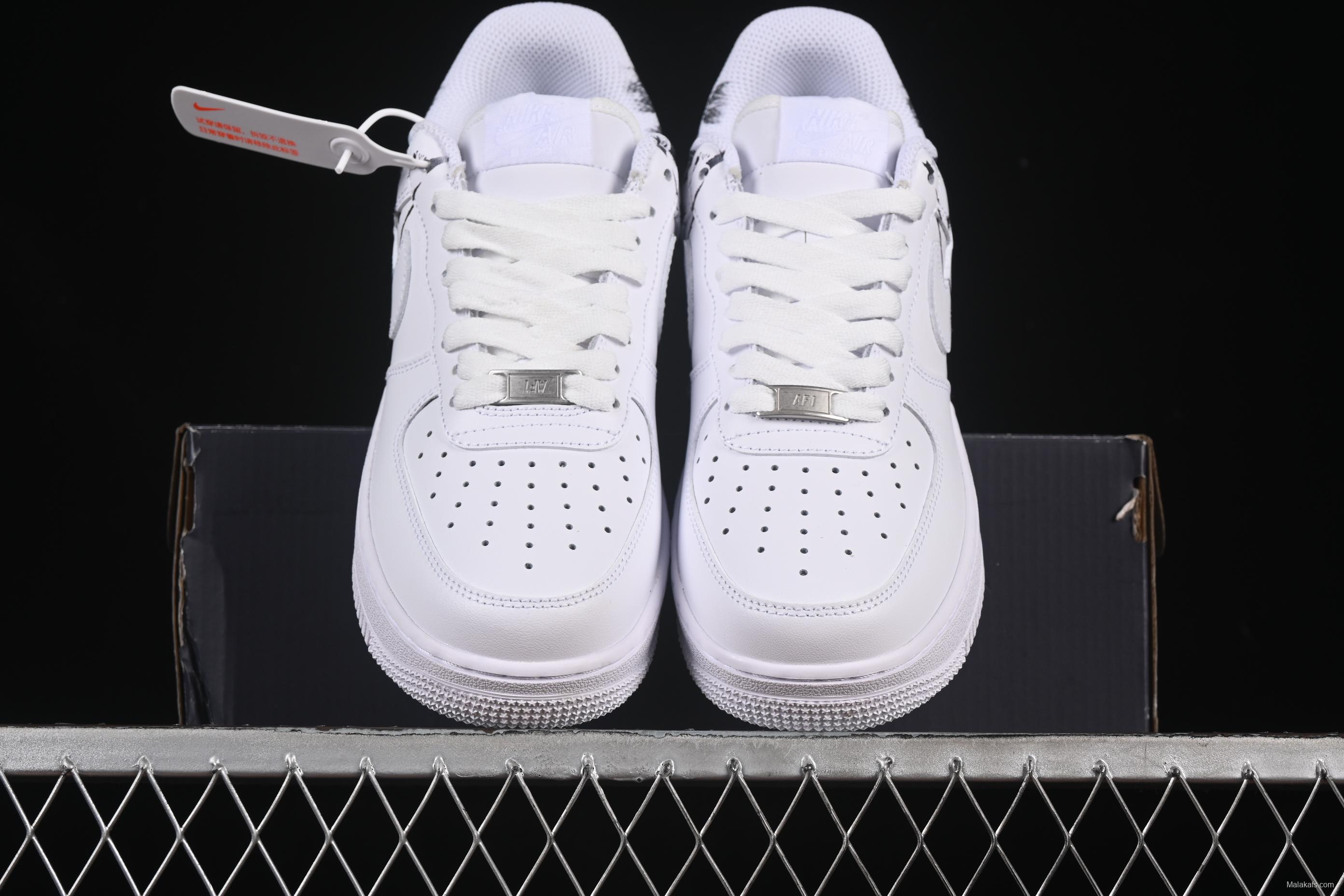 Nike Air Force 1 Low '07 Comme des Garcons Shirt Supreme Collaboration Casual Sneakers - 923044-100