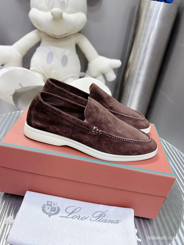 2025 Men LP Brown Suede Loafers LY00260