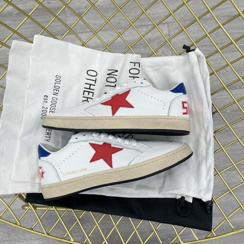 2024 Unisex GGDB White Red Blue Leather Low Top Sneakers MJ00260