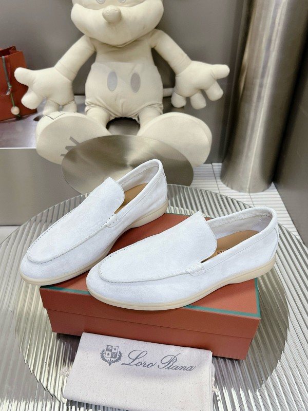 2024 Unisex Le Parmentier White Calf Suede Loafers MJ00270
