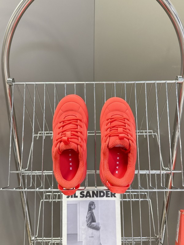 2025 Women Marni Red Fabric Sneakers
