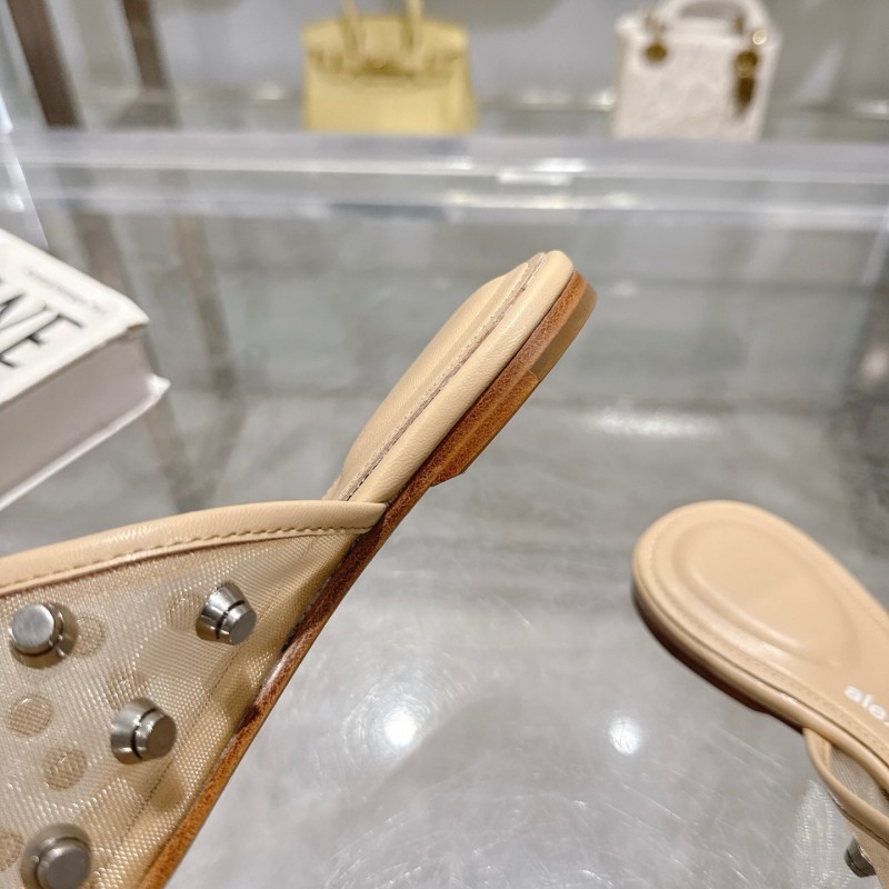 2025 Slippers Alexander Wang Beige Leather Studded LY00310