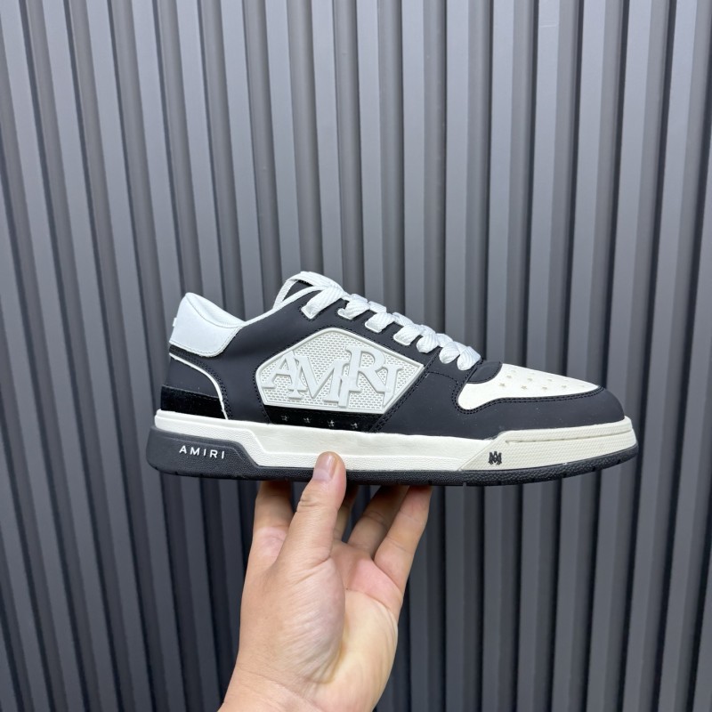 2025 Unisex Amiri Black White Leather Sneakers MJ00360
