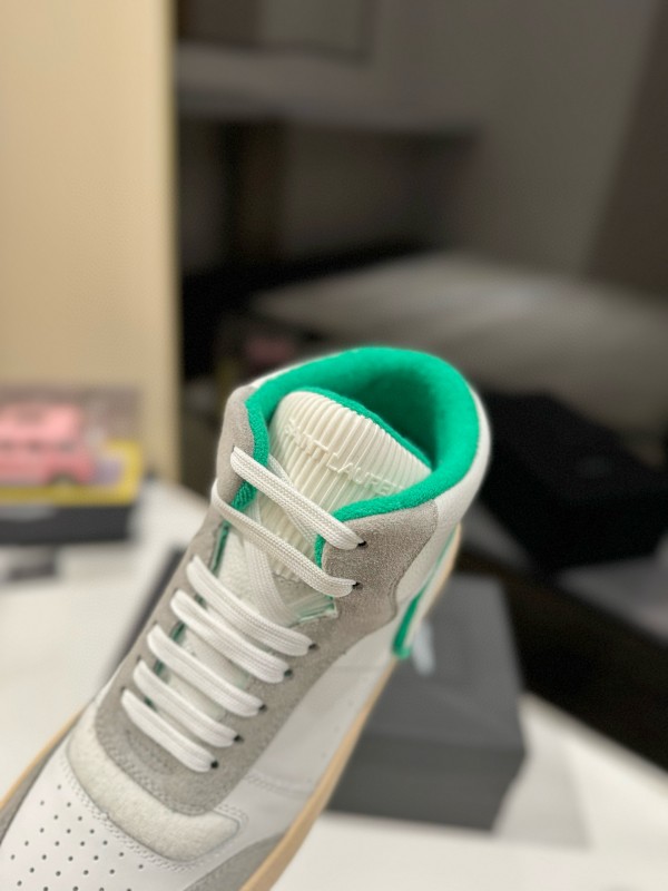 2024 Unisex Yves Saint Laurent White Grey Green Leather Suede Sneakers