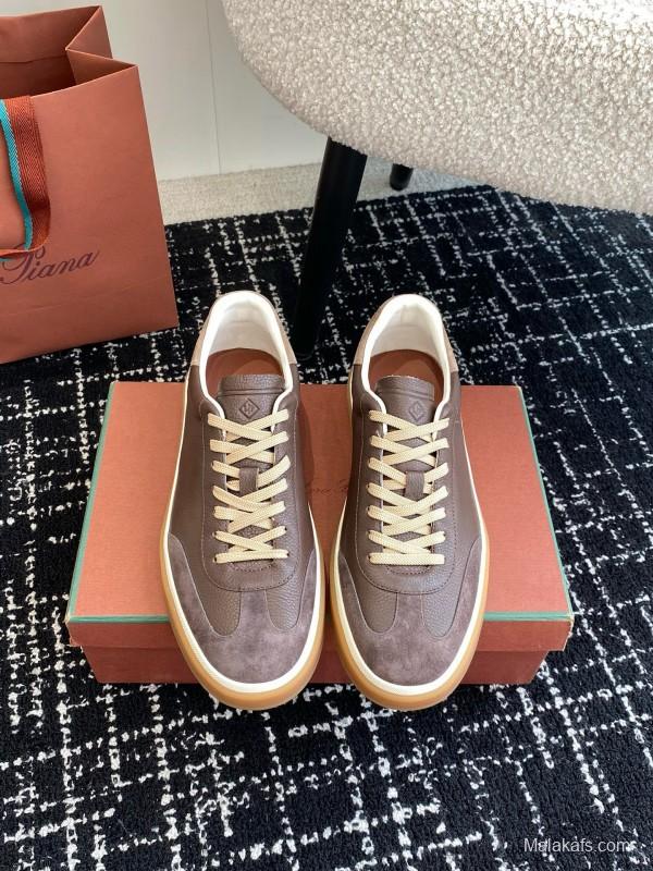 2024 Unisex LP Brown Taupe Leather Plimsolls MJ00320