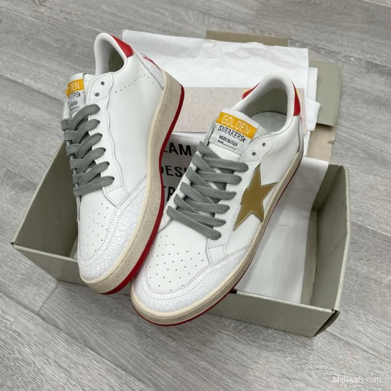 2024 Unisex GGDB White Red Beige Leather Sneakers MJ00260