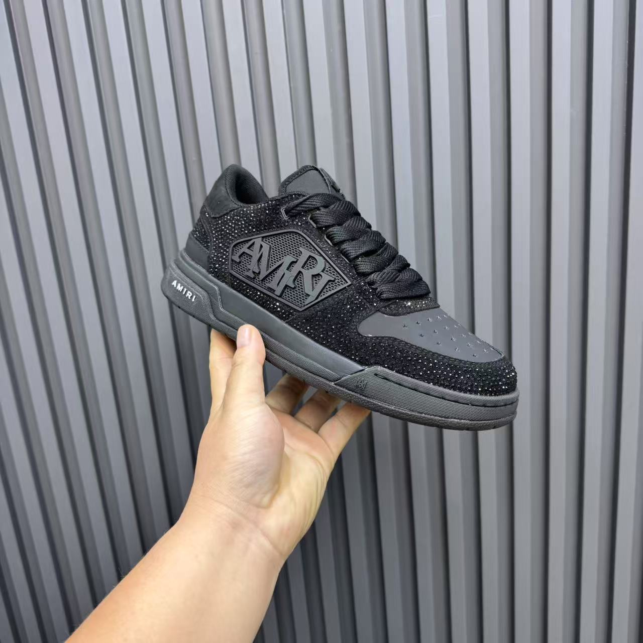 2025 Men Amiri Black Leather Sneakers MJ00360