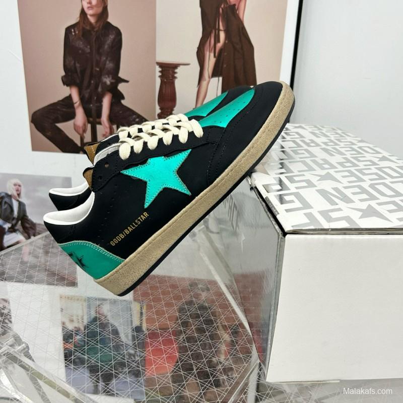 2024 Unisex GGDB Black Green Leather Sneakers MJ00260