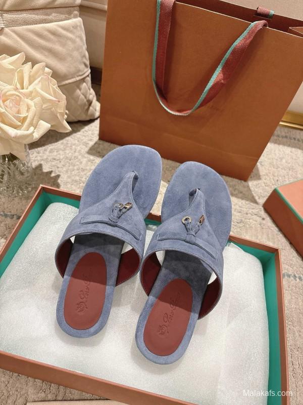 2025 Women LP Blue Suede Slippers LY00350