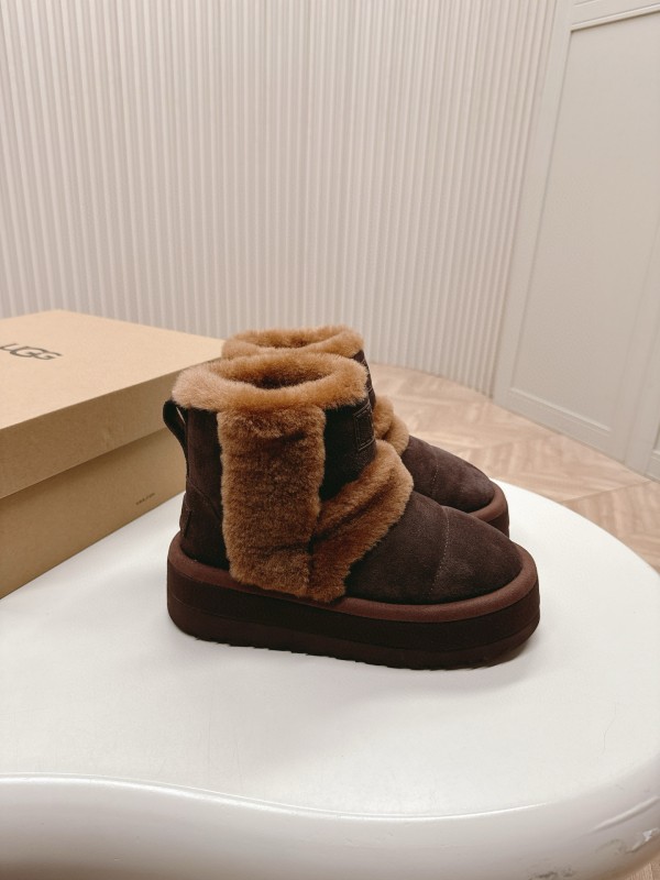 2024 Women UGG Brown Sheepskin Snow Boots MJ00320