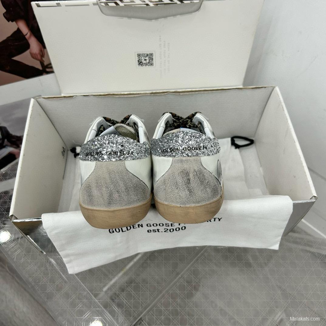 2025 Women GGDB White Grey Leather Sneakers