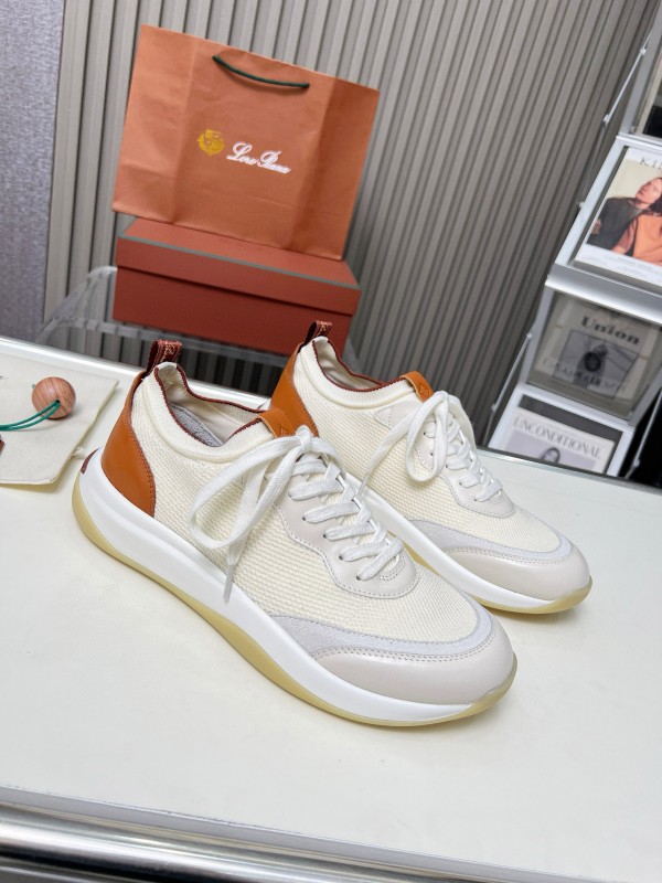 2024 Men LP White Beige Mesh Leather Sneakers
