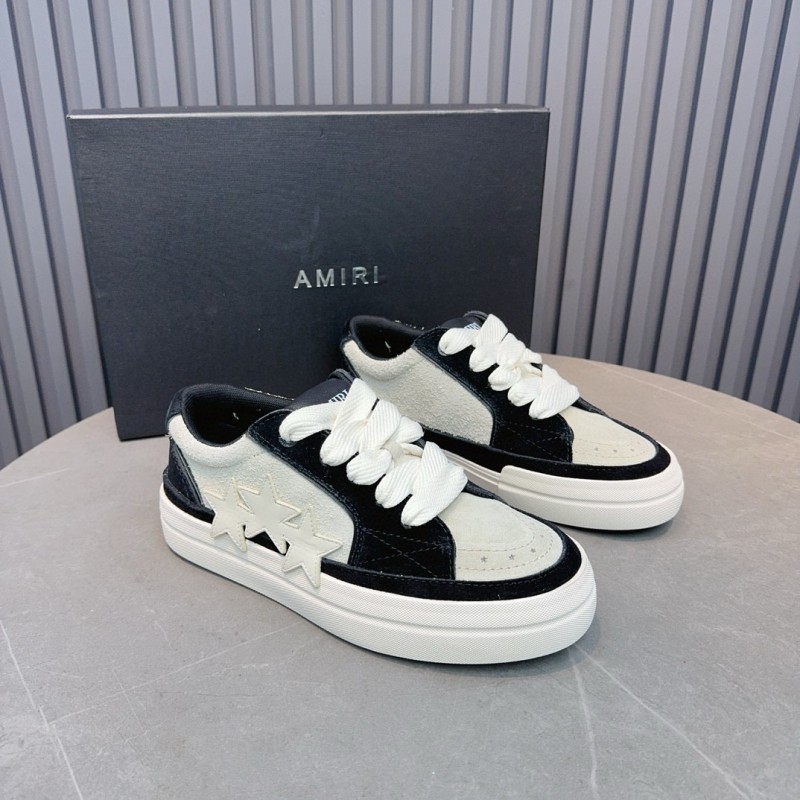 2024 Unisex Amiri Black White Leather Sneakers MJ00300