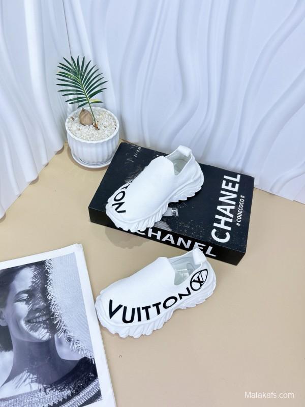 2024 Kids Louis Vuitton Pink White Black Fabric Sneakers