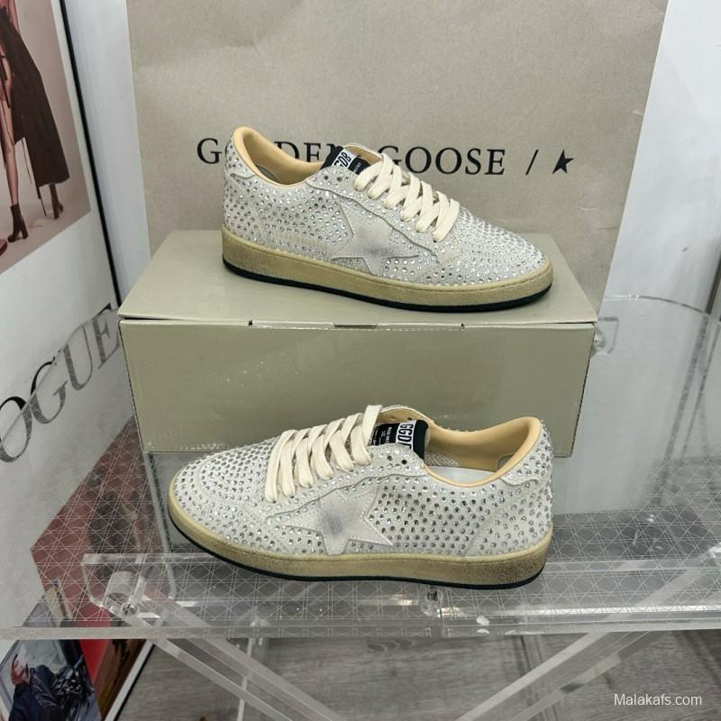 2024 Unisex GGDB White Crystal Leather Sneakers MJ00260