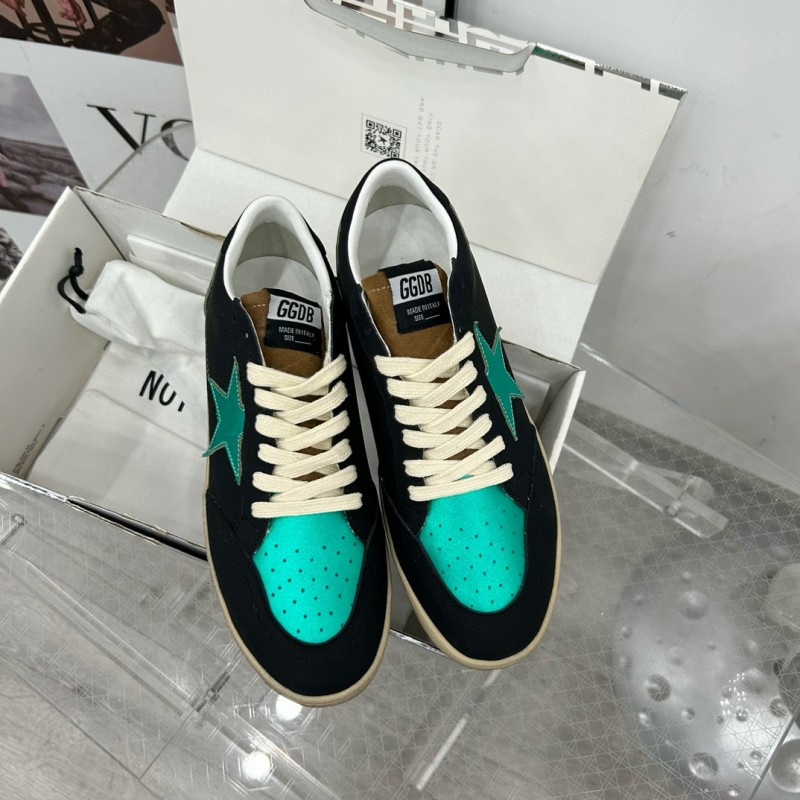 2024 Unisex GGDB Black Green Leather Sneakers MJ00260