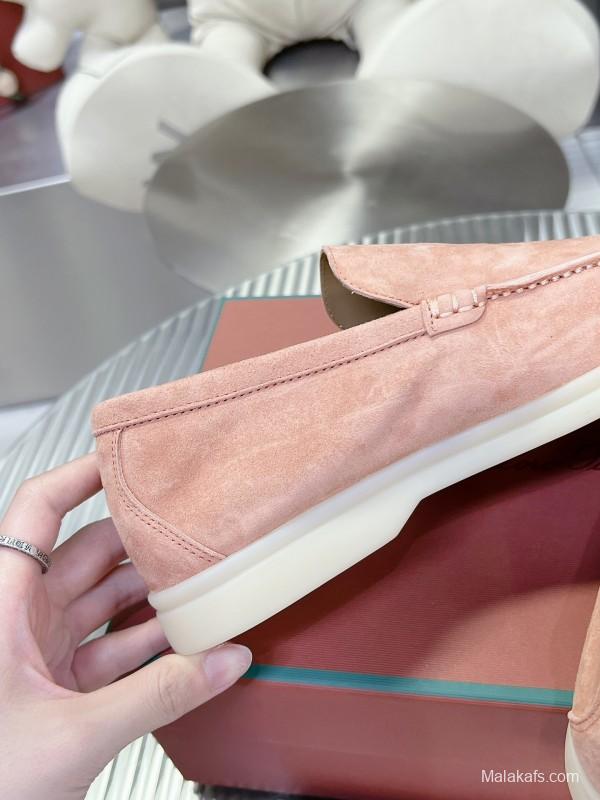 2025 Unisex Philipp Plein Beige Nubuck Loafers Soft Latex Sole LY00260