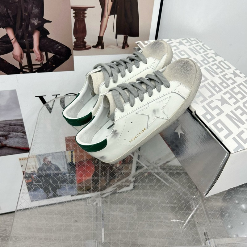 2025 Unisex GGDB White Green Leather Sneakers