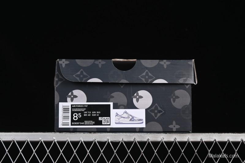 Nike Air Force 1 '07 Low LV Collaboration Gray Blue Denim Casual Sneakers - SC9207-540