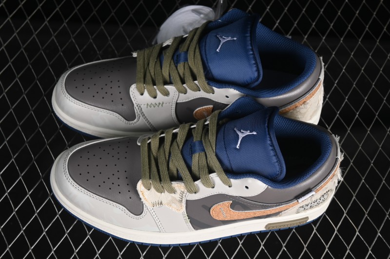 Nike Air Jordan 1 Low Retro Basketball Shoes Panda Mischief Pioneer Knight Brown Grey - 553558-414